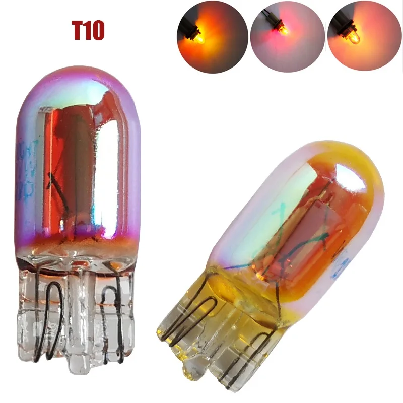 2X W5W 194 T10 12V5W Diadem Chrome Red Yellow Amber Turn signal Car brake light Halogen lamp bulb License Plate Lamp Dome Light