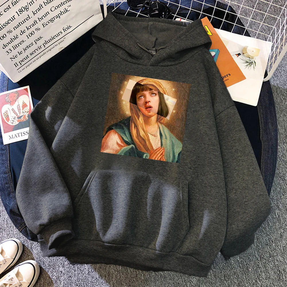 Saint Jules Pulp Fiction Mia Wallace Sweatshirts 2022 Casual Creative Pullovers For Male Harajuku Man Hoodie Oversized Tracksuit