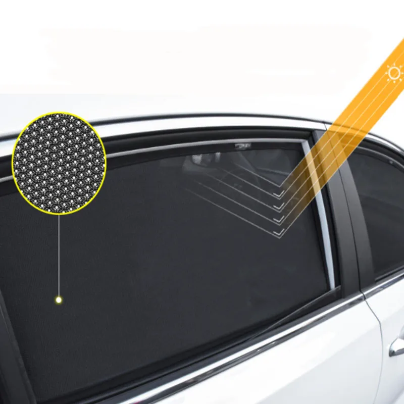 Magnetic Car Window Sunshield Sunshade Gauze Mesh Protection Cover Car Styling For Volvo S90 2017 2018