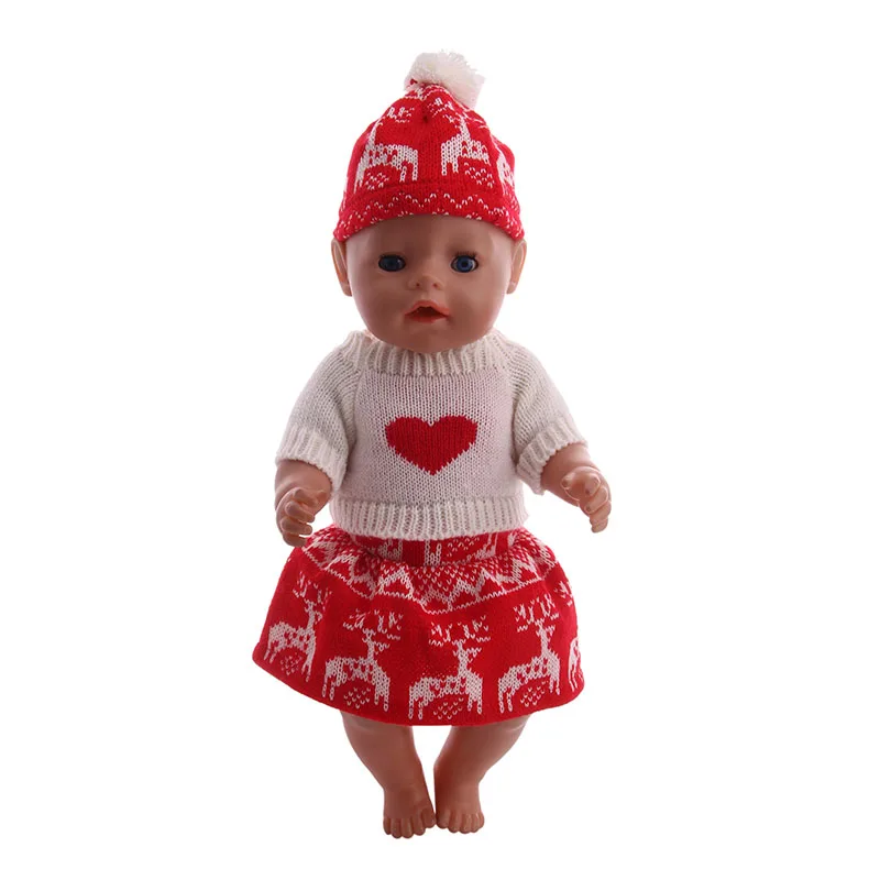 Logan Doll – ensemble pull tricoté à la mode, vêtements + chapeau, pour bébé de 18 pouces et 43Cm, cadeau d'anniversaire