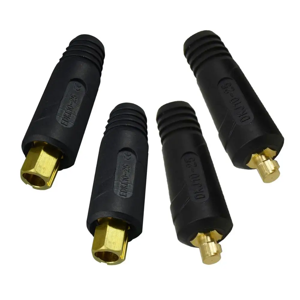 2-Set Welding Cable Joint Quick Connector Pair DINSE-Style 100Amp-200Amp (#6-#4) 16-25 SQ-MM