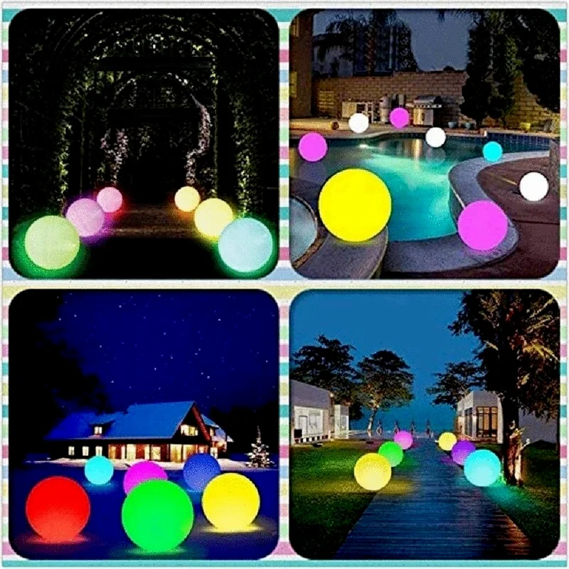 16 Color Garden Ball Lights Outdoor Street Villa Corridor Decoration Lighting Remote Control Waterproof Lawn Lamps