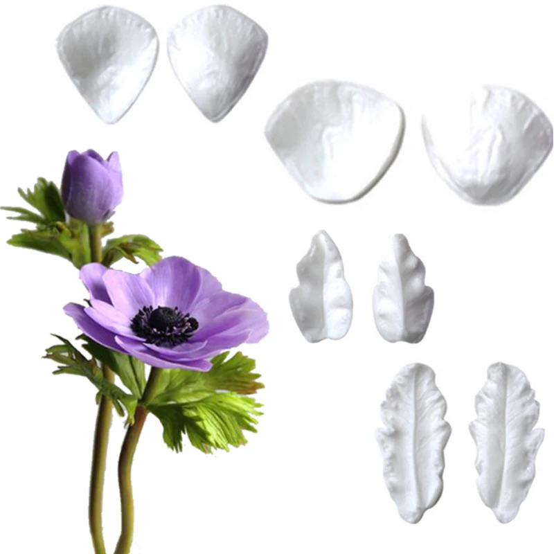 

Poppy Flower Petals & Leaves Silicone Mold Fondant Cake Decorating Tool Molds Sugarcraft Chocolate Baking Tool For Cake Gumpaste