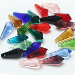 20Pcs/Lot Faceted Glass Teardrop Beads DIY Making Charm Necklace 8X20MM Crystal Drop Pendant Wholesale Jewelry Accessories
