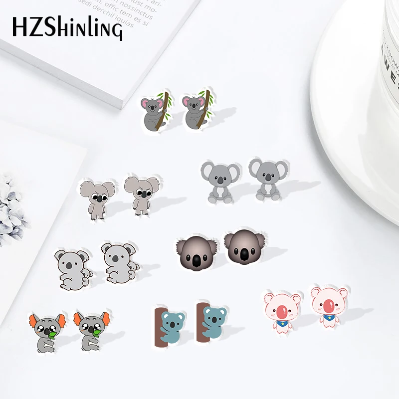 New Arrival  Koala Resin Earrings Sweet Summer Accessories Acrylic Earrings Epoxy