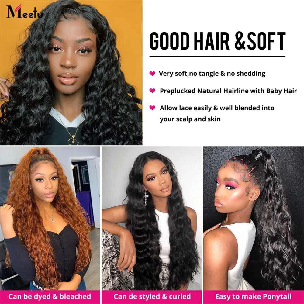 Meetu Water Wave Bundles With Closure Transparent Lace Closure With Bundles Brazilian Hair Weave Bundles With Closure Non Remy