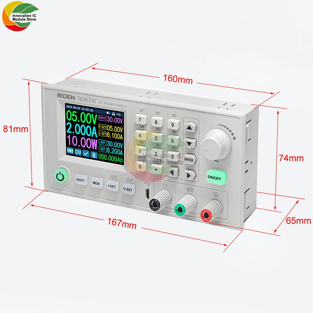 RD6006 RD6006W moduł przekształtnik napięcia Buck woltomierz 60V/6A napięcie prądu stałego USB WiFi prąd Step-down zasilacz S06A Case 40% OF