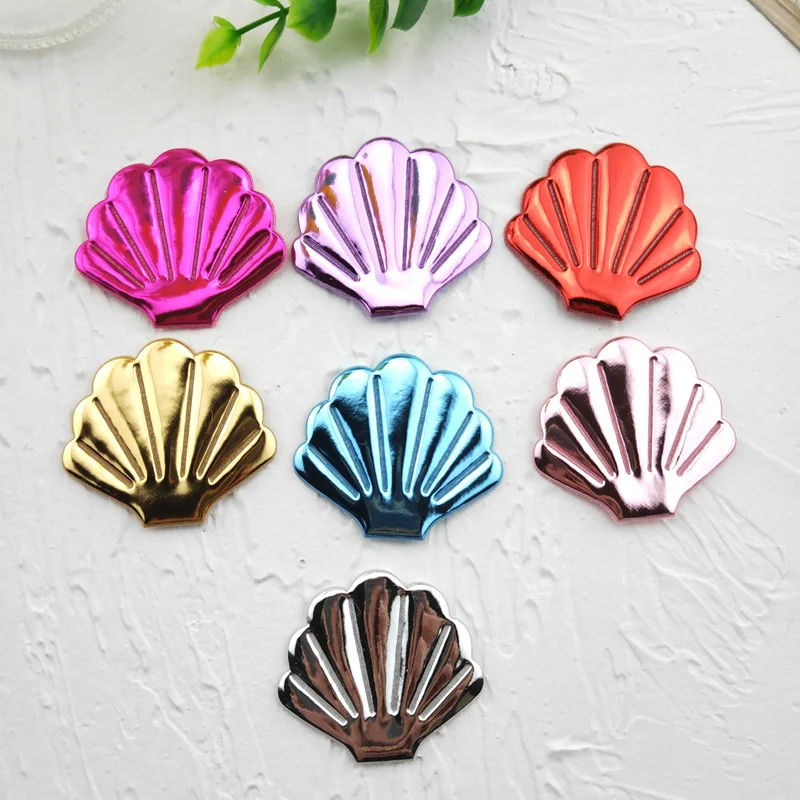 

210pcs/lot 4.5x3.8cm Pu shell Appliques Patches Clip Children's hairpin Accessories Handmade DIY Gzula wholesale