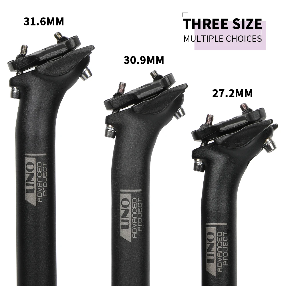 UNO Seat Post Bicycl Seatpost 27.2/30.9/31.6mm Bicycle Seat Tube 350mm Aluminum Seatpost Offset 17mm Bicycle Pieces