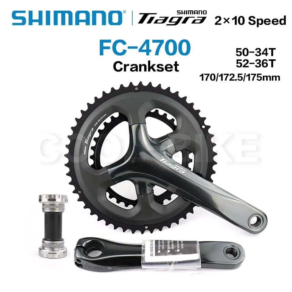 Shimano tiagra-ロードバイクギアセット,4700,2x10スピード,50-34 52