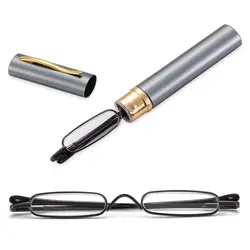 Elegant Reading Glasses Metal Frame Ultra-thin Men Women Reading Glasses Portable Mini Reading Presbyopia Eyeglasses with Box