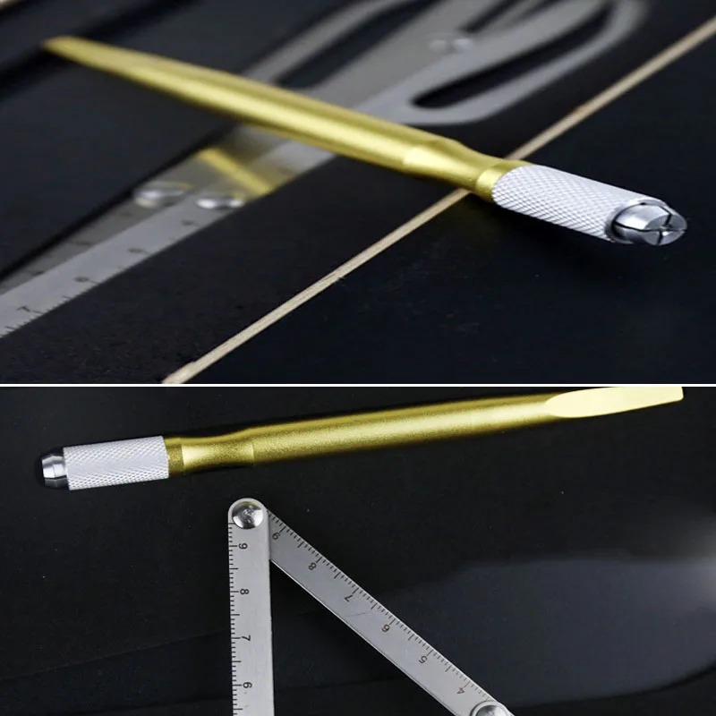 tainless Steel Eyebrow Ruler Caliper Golden Ratio Eyebrow Ruler Tattoo Ruler with Reusable Stainless Steel Pen