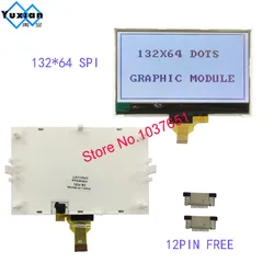 132x64 Lcd Display Graphic Module  SPI Serial 12pin FSTN Gray SPI LG132643-FDW