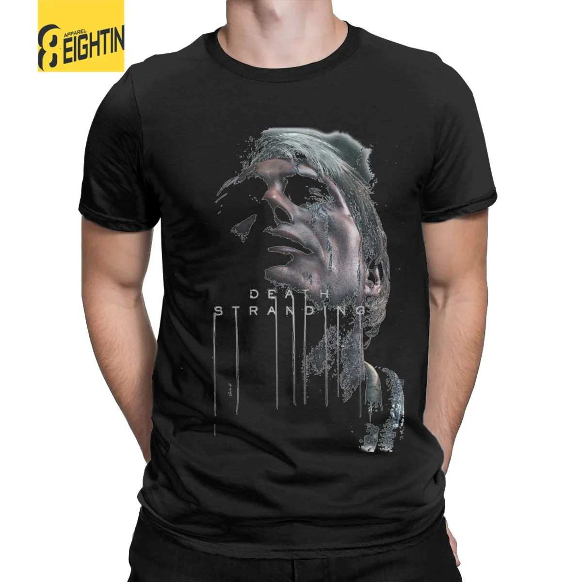 Creative Death Stranding Text And Kojima T-Shirts for Men Round Collar Cotton T Shirt Hideo Game Short Sleeve Tees Gift Idea Top