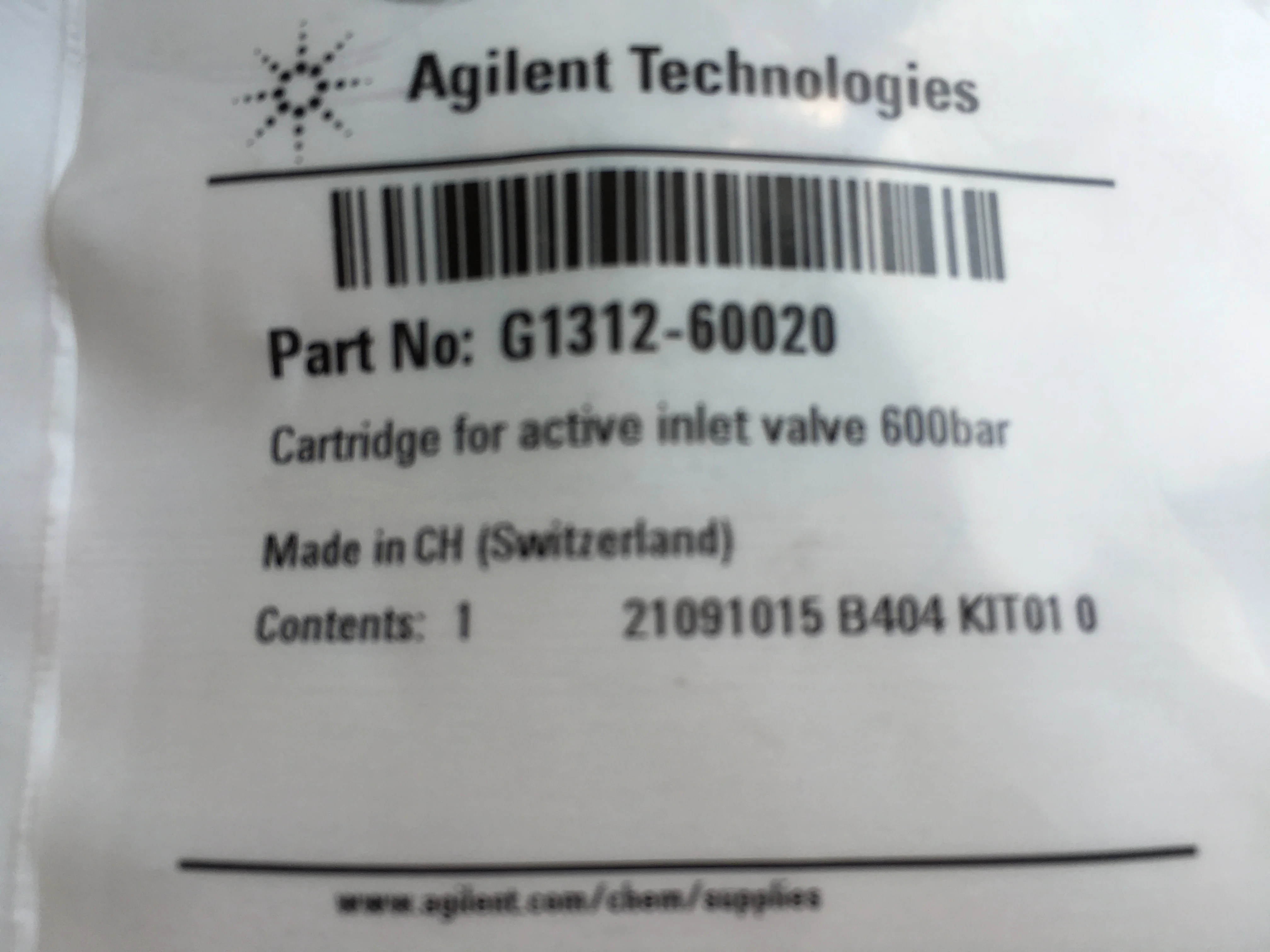 

FOR 1PCS Agilent G1312-60020 Active Inlet Valve Cartridge 600Bar