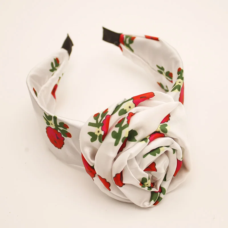 Lystrfac Vintage Front Knot Print Headband Women Turban Wide Knotted Hairband for Ladies Bandanas Female Hair Accessories