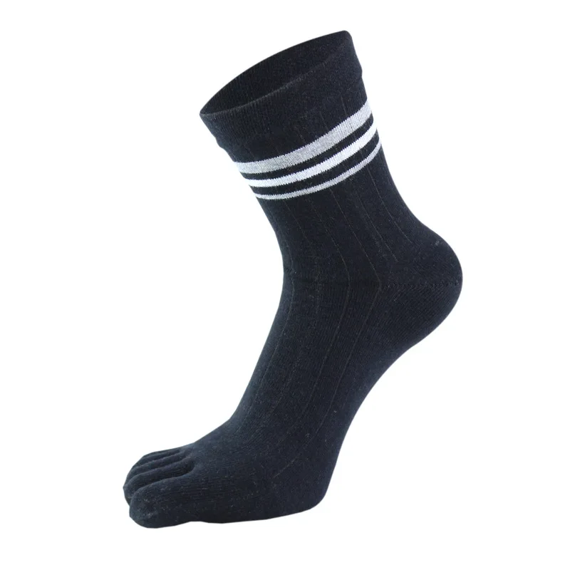 4 Pairs Man Toe Short Socks Cotton Striped Solid Business Breathable Simple Party Dress 5 Finger Socks Husbands Fathers Sokken