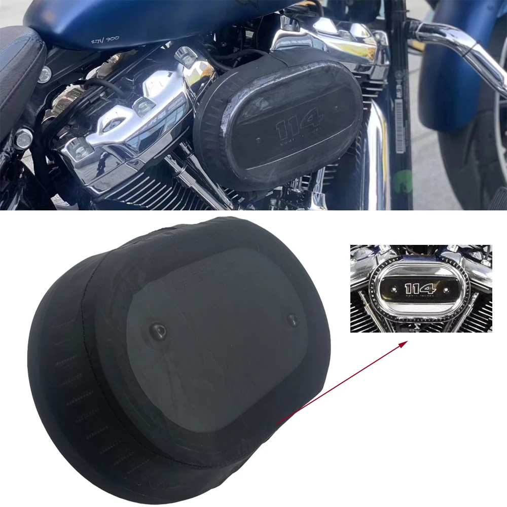 Motorcycle Air Filter Heavy Breather Rain Sock Black Protective Cover For Harley Touring Softail Dyna 114th Air Cleaners kits