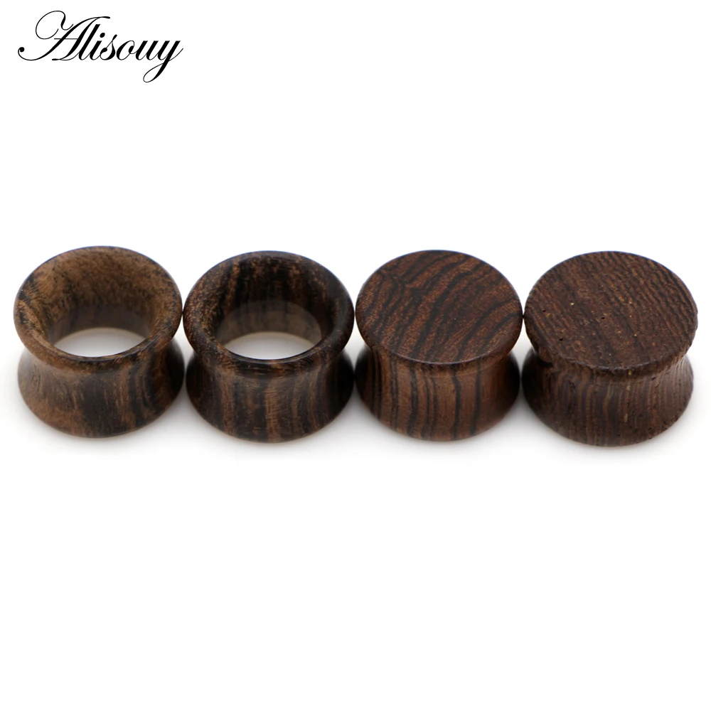 Alisouy 2pcs Wood Ear Plug Tunnel Earring Guages Stretcher Expander Dermal Piercing Oreja Mujer Stretcher Unisex Body Jewelry