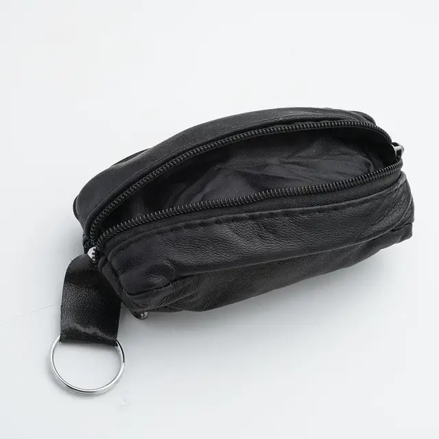 Przenośna mini portmonetka na zamek błyskawiczny dla mężczyzn Miękkie etui na klucze samochodowe ze skóry PU Modna portmonetka na monety Prezent Mini zamek błyskawiczny Miękkie portmonetki na klucze