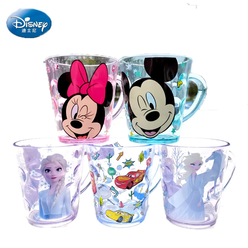 Disney Mickey Minnie Frozen 2 Princess Elsa Milk Cup ABS Cups BPA free Kids Toothglass Cartoon Pixar Mermaid Cup Children Toy