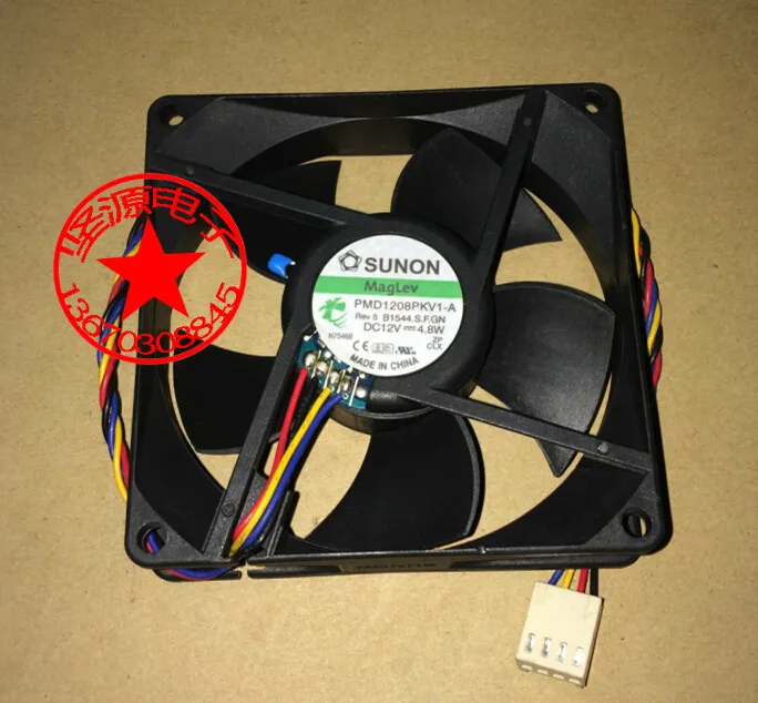 SUNON PMD1208PKV1-A B1544.S.F.GN DC 12V 4.8W 80x80x20mm 4-Wire Server Cooling Fan