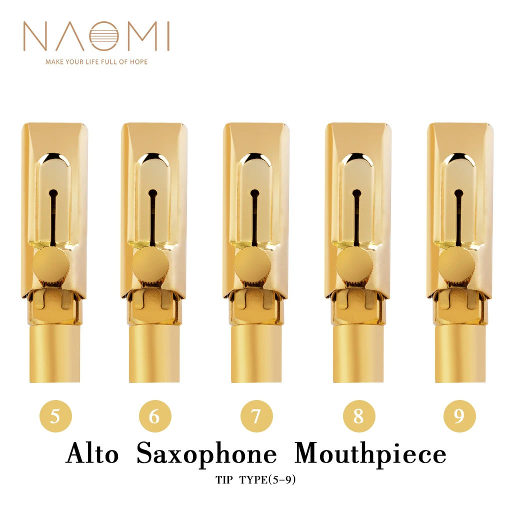 NAOMI Professional Saxophone Alto Metal Mouthpiece Advanced Sax Mouth Pieces 5 Size Option