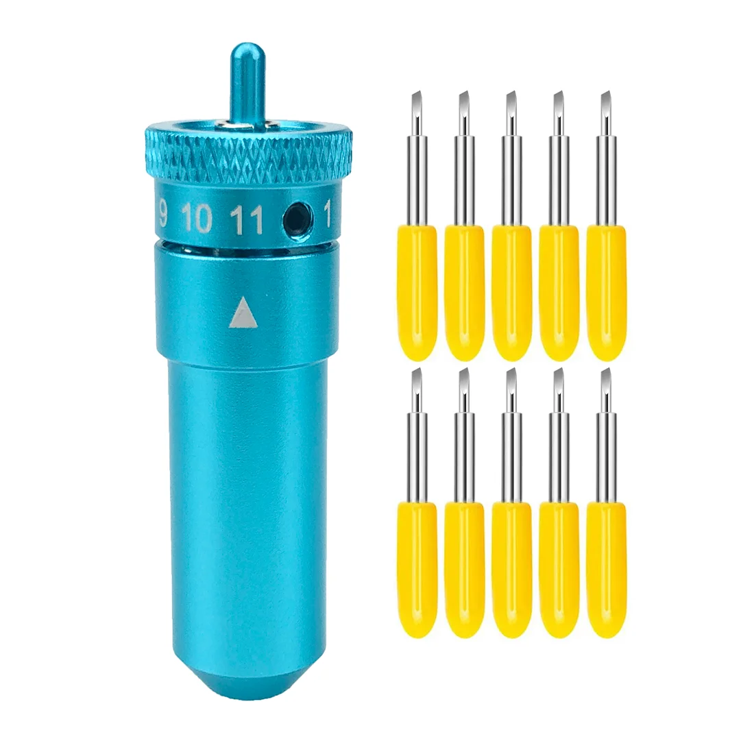 

10 шт. 30 градусов Виниловый резак плоттер лезвия Ножи для графтеков силуэт Cameo C1 C2 C3 портрет 1/2 + 1 шт. регулируемый держатель