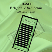 TDANCE Ellipse Flat Lashes Matte Split Tips Shaped Individual Nature Eyelash Extension For Professionals Supplies