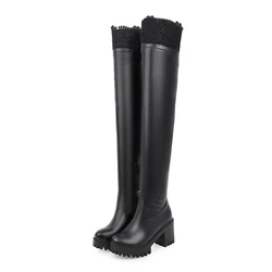 BLXQPYT Sexy New Botas Big Size 33- 45 Women Over the Knee Boots 2019 Winter Snow Botas Fashion Warm Footwear Shoes woman 3-6