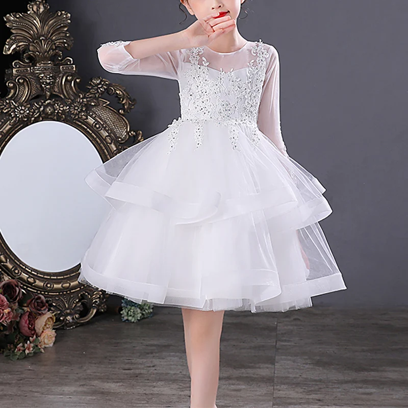 Kids Little Girls' Dress Jacquard Butterfly Party Birthday Beaded Embroidered Mesh Knee-length Half Sleeve Princess Dress