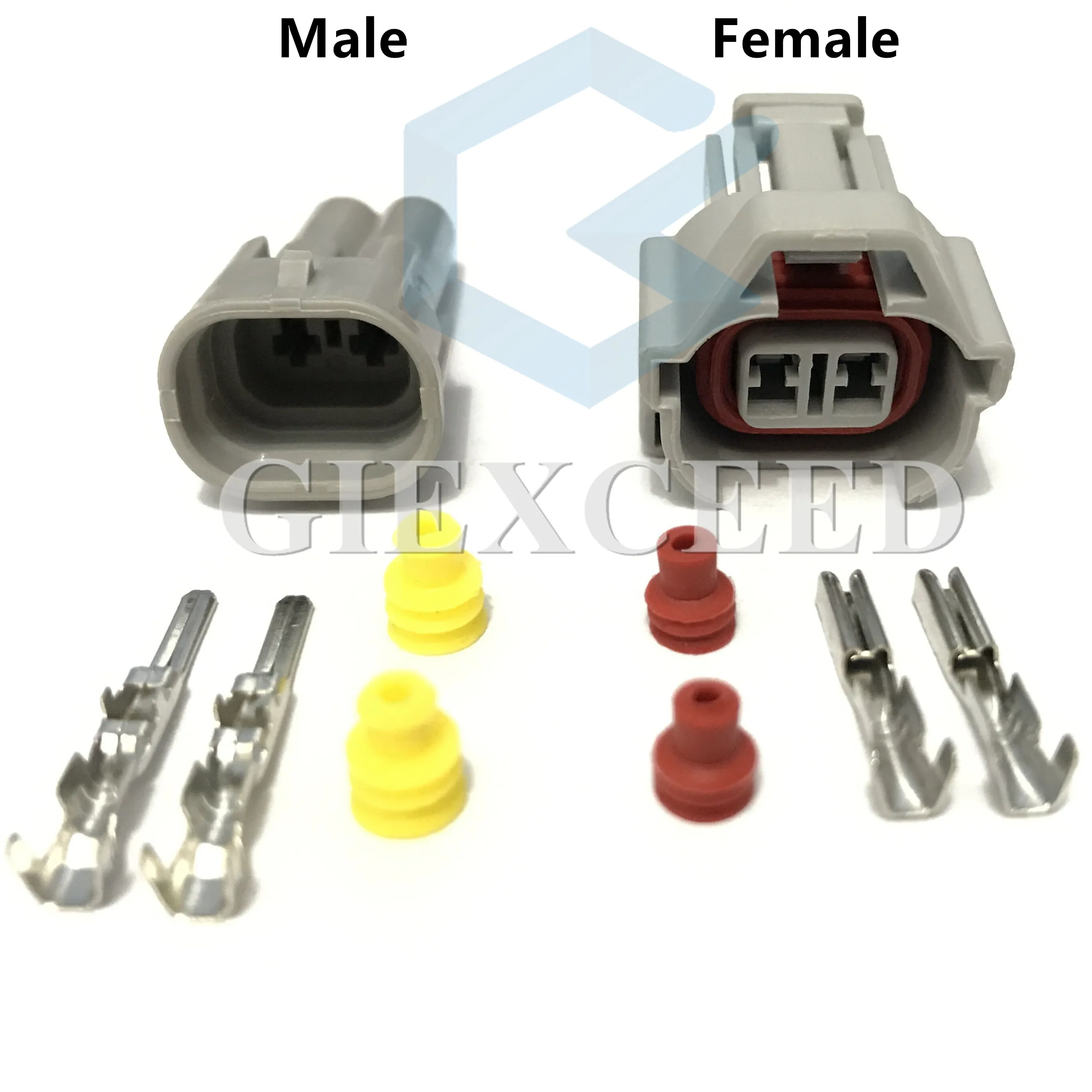 2 Sets AC Assembly 6189-0060 Nippon Denso 2 Pin Waterproof Male And Female Plug Top Slot Fuel Injector Automotive Connector