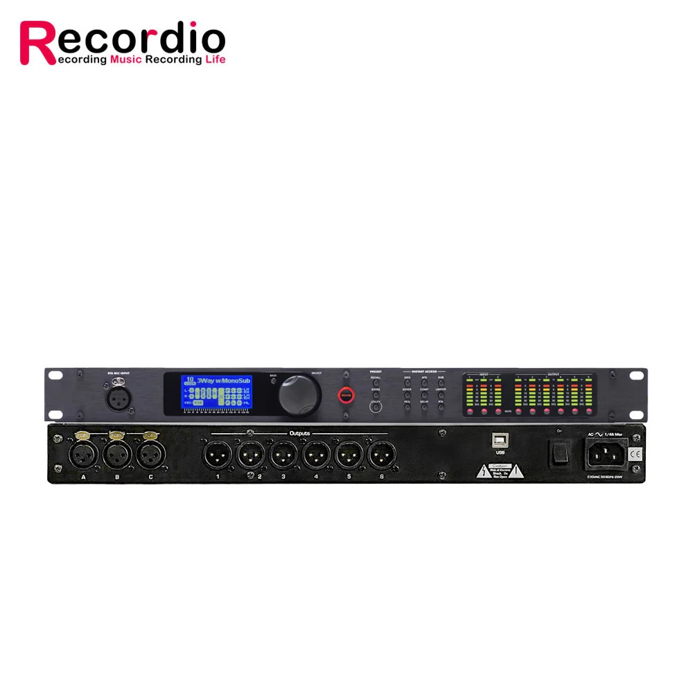 نظام صوت احترافي للمسرح GAX-360 3 في 6 معالج صوت خارجي نظام إدارة مكبرات الصوت الكاملة