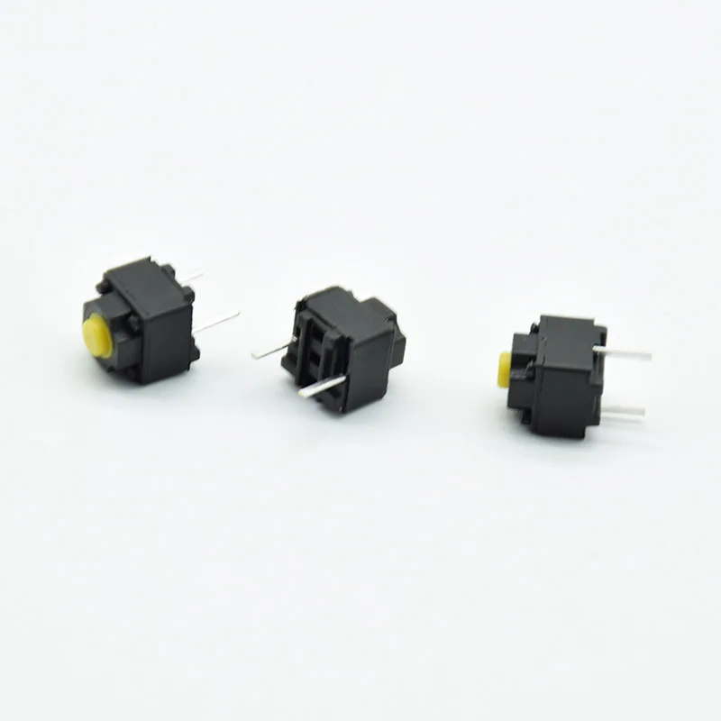 10pcs Mute button 6*6*7.3mm Silent switch wireless  wired  button micro switch yellow Push button switch