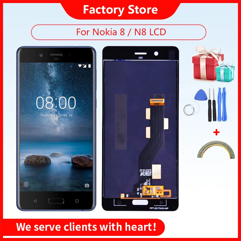 AAA Quality LCD Nokia 8 N8 LCD Display With Touch Screen Digitizer Assembly For Nokia 8  TA-1004  TA-1012  TA-1052