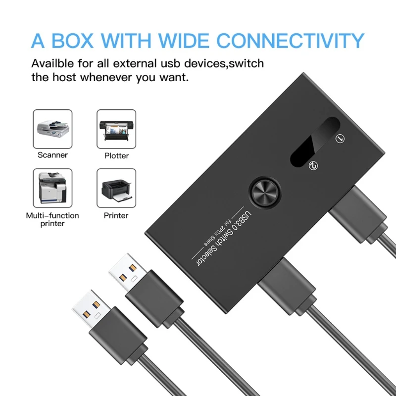   4 portas USb3.0 Switcher KVM Docking Station Interruptor de compartilhamento de impressora 2 em 4 saídas Seletor de interruptor Conversor KVM