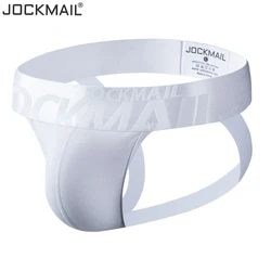 Jockmail Jockstrap Sexy Gay Underwear Men String Homme G String Men Thong Penis Pouch Briefs Slip Cotton Breathable White Black