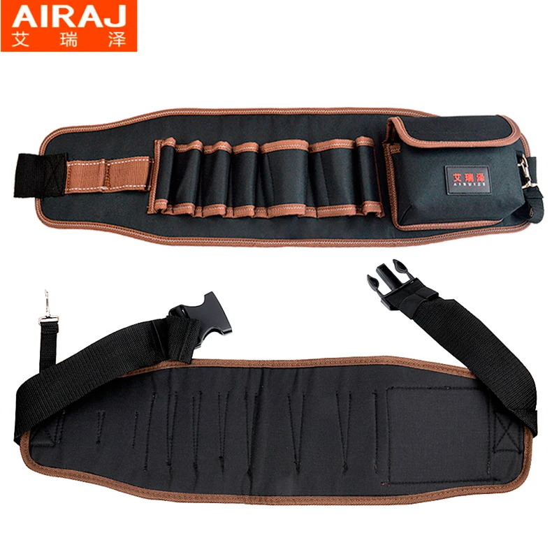 AIRAJ Portable Belt Bag Double Oxford Cloth Waterproof Electrician Tool Bag Multifunctional Tool Storage Toolkit with Belt