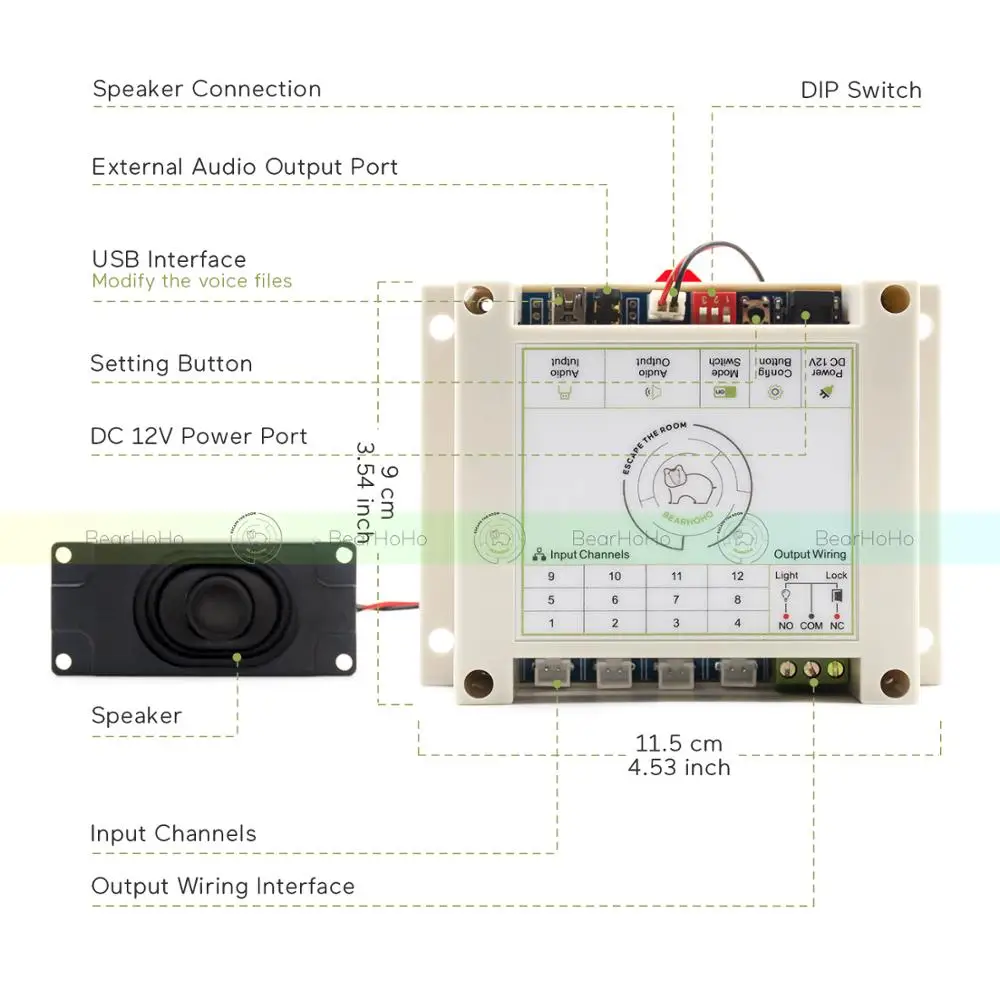 Imagem -06 - Bearhoho Escapar Sala Adereços Cores Botões de Metal Pressione Luz até Controle 12v Ímã Bloqueio para Aventura Jogo Saída