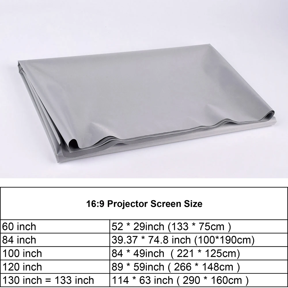 Yüksek Parlaklık Yansıtıcı Projektör Ekranı 60 100 130 inç 16:9 Kumaş Kumaş Projeksiyon Ekranı Espon BenQ HY300 Ev Beamer