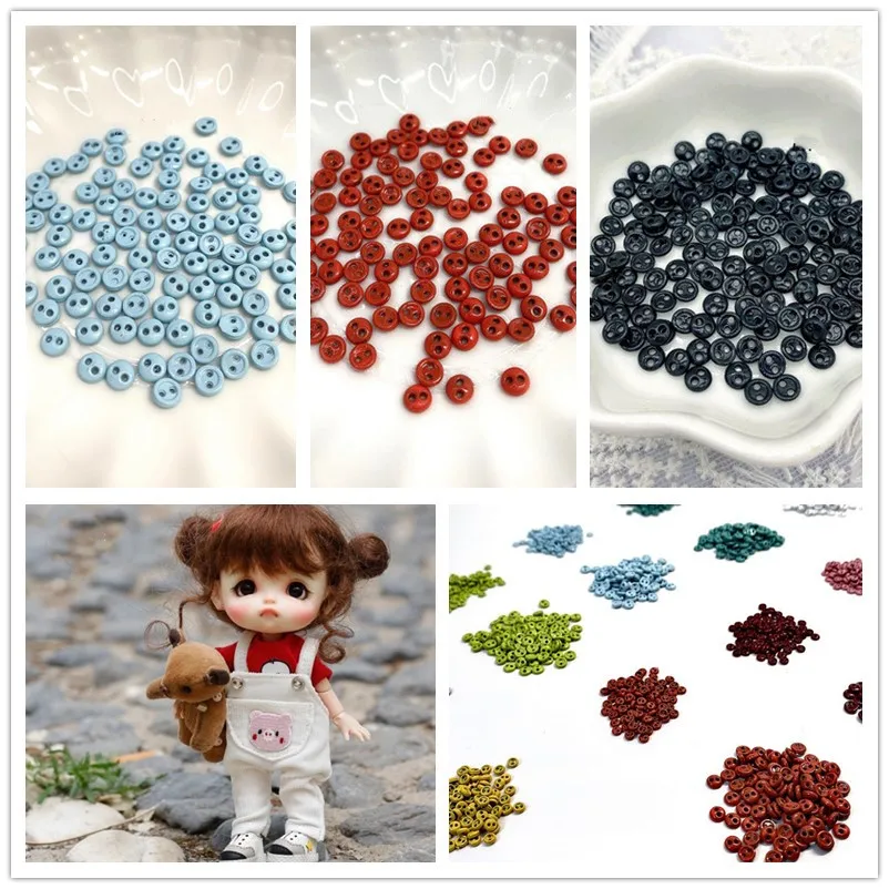 30pcs 3mm 4mm 1:12 Super Mini Metal Buttons Round Bread Buttons BJD Doll Buttons for 1/6 DIY Sewing Clothing