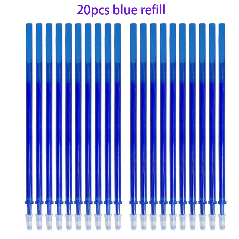 20 개/대 마술 지울 수있는 펜 보충 물 막대 0.5mm 사무실 젤 빨 수있는 손잡이 파란 까만 빨간 잉크 학교 쓰기 문구 용품