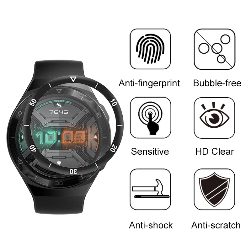 3D полноэкранная защитная пленка Essidi для Huawei Watch GT 2e, Защитная пленка с закругленными краями для Huawei Watch GT 2e