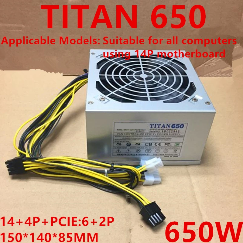 New Original PSU For Lenovo 14Pin 650W Power Supply TITAN650 HK650-52PEP FSP400-40AGPAA PCE026 PCH016 HK350-12PP FSP250-30AGBA