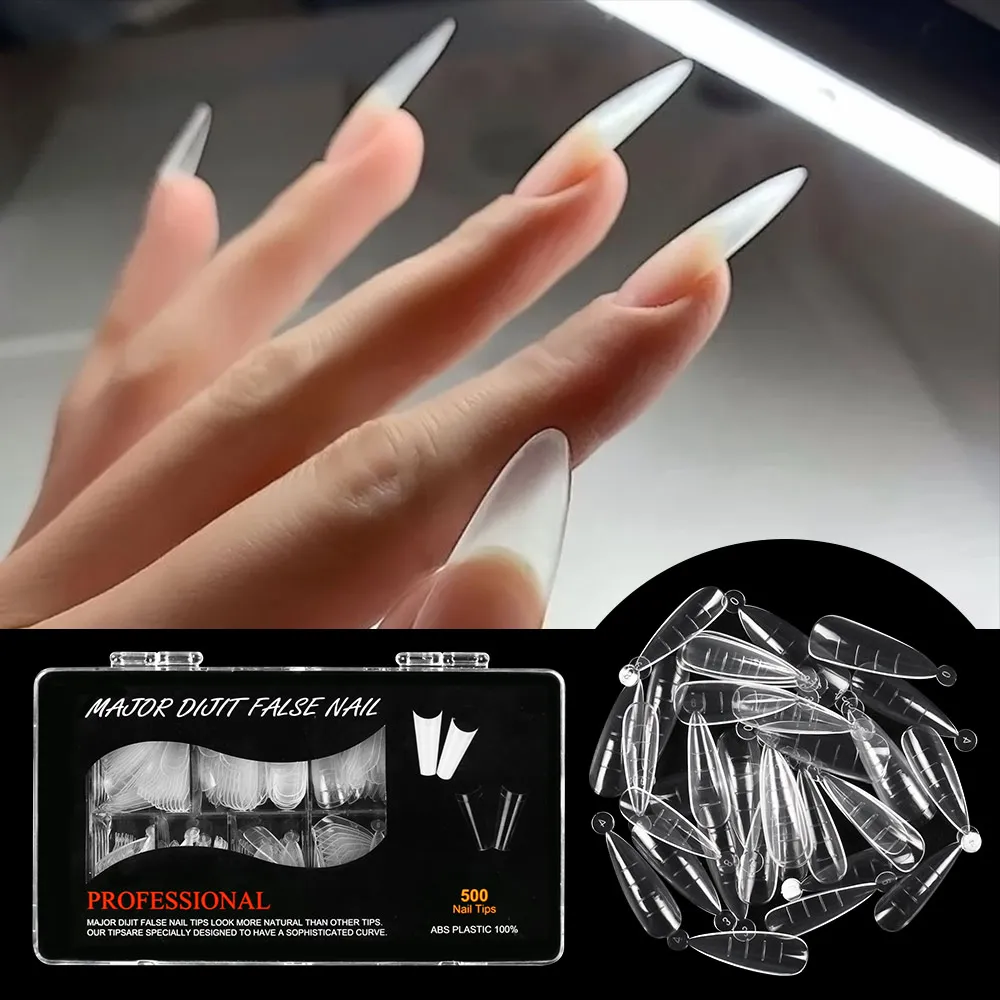 500pcs Acrylic Nail Form Poly Nail Gel Extension Tools Forms For Nails Extension Mold For Home And Store Nail Salon Tips