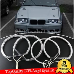 Hight Quality CCFL Angel Eyes Kit Warm White  Ring For BMW E36 3 Series with Euro headlights 1992-1998 Demon Eye