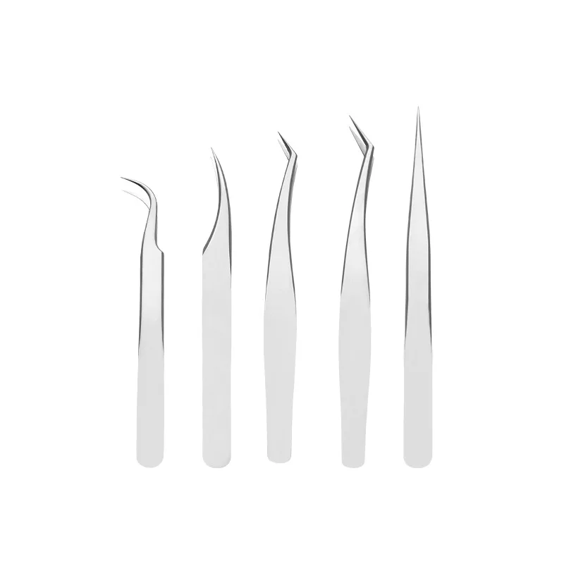 Eyelash Extension Tweezers for Eyelashes Stainless Steel Straight Bend Wholesale Tweezer Eyebrow Volume Tweezers Set Makeup Tool