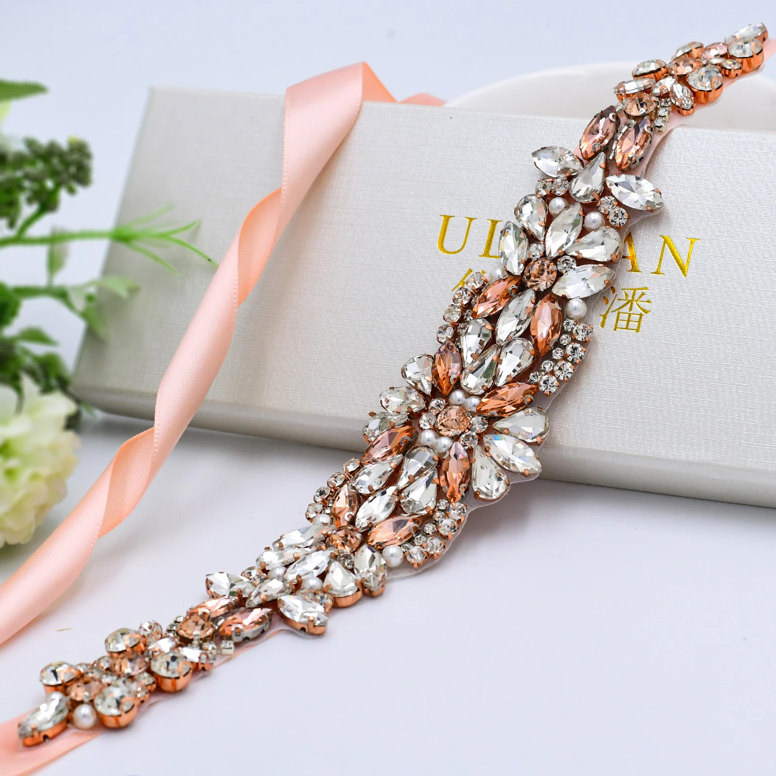 Rose Gold เข็มขัดเครื่องประดับ Rhinestone แต่งงานเข็มขัดเพชรแต่งงานชุดเข็มขัดผู้หญิงเข็มขัด Sparkle คริสตัลเข็มขัด