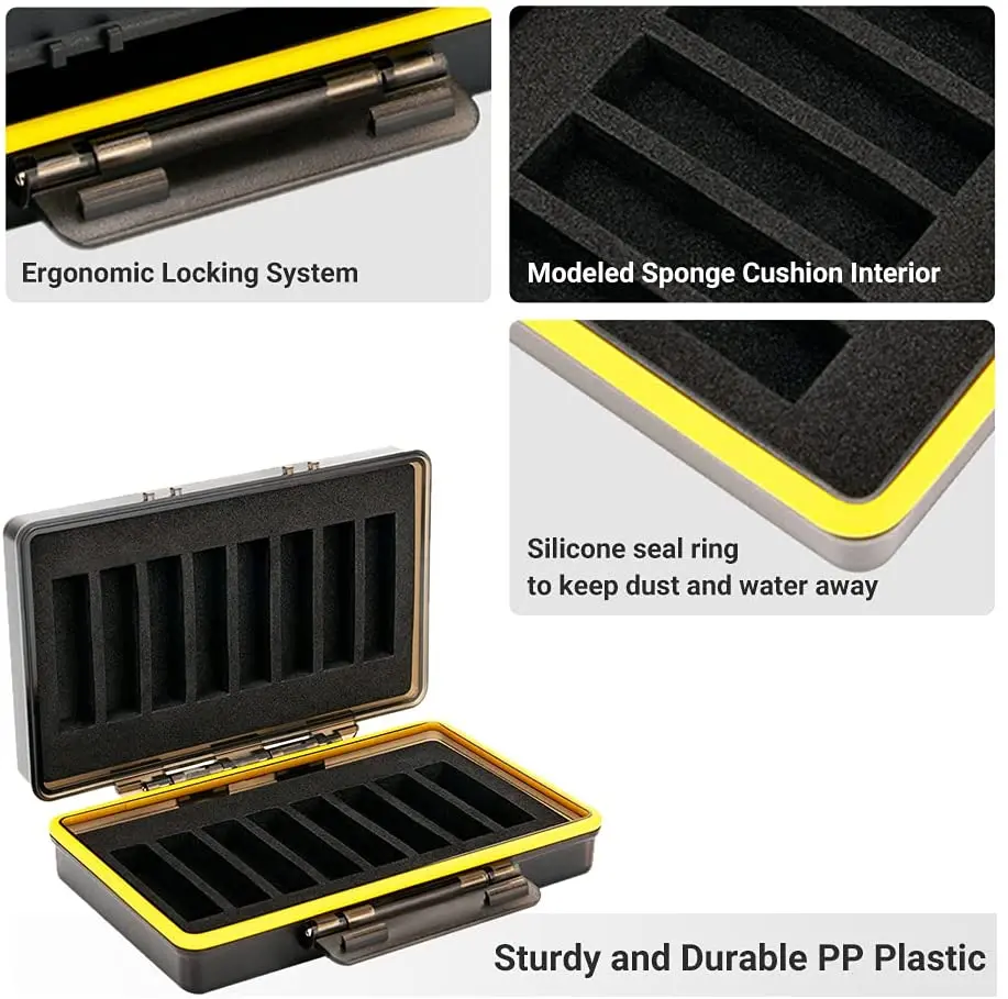 JJC AAA Triple A Battery Storage Case Holder Organizer Hard Plastic Battery Box for 16pcs AAA Triple A Batteries Water-resistant