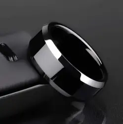 Moda Charm Jóias Anel para Homens Mulheres Aço Inoxidável Black Rings Wedding Engagement Band Qualidade Matte Masculino Jóias